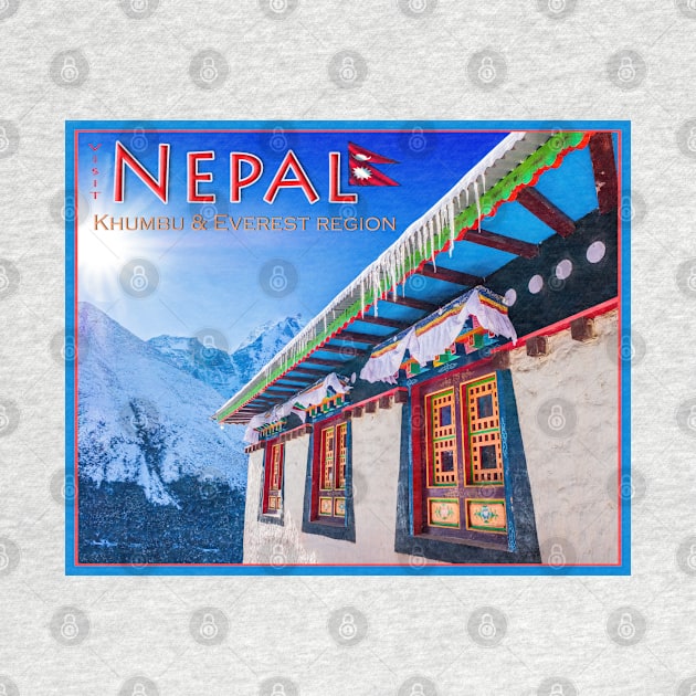 Visit Nepal, Khumbu and Everest poster by geoffshoults